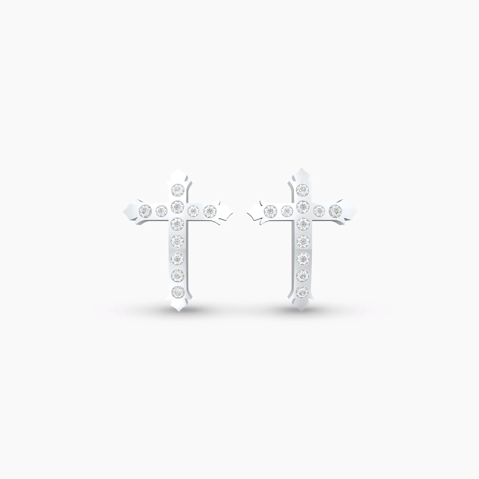 Radiant Cross Natural Diamond Earstud