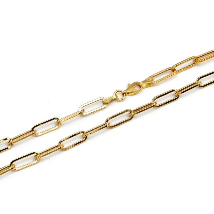 Real Gold Solid Link L Chain Necklace 1382 (45 C.M) CH1172