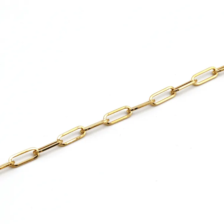 Real Gold Solid Link L Chain Necklace 1382 (45 C.M) CH1172