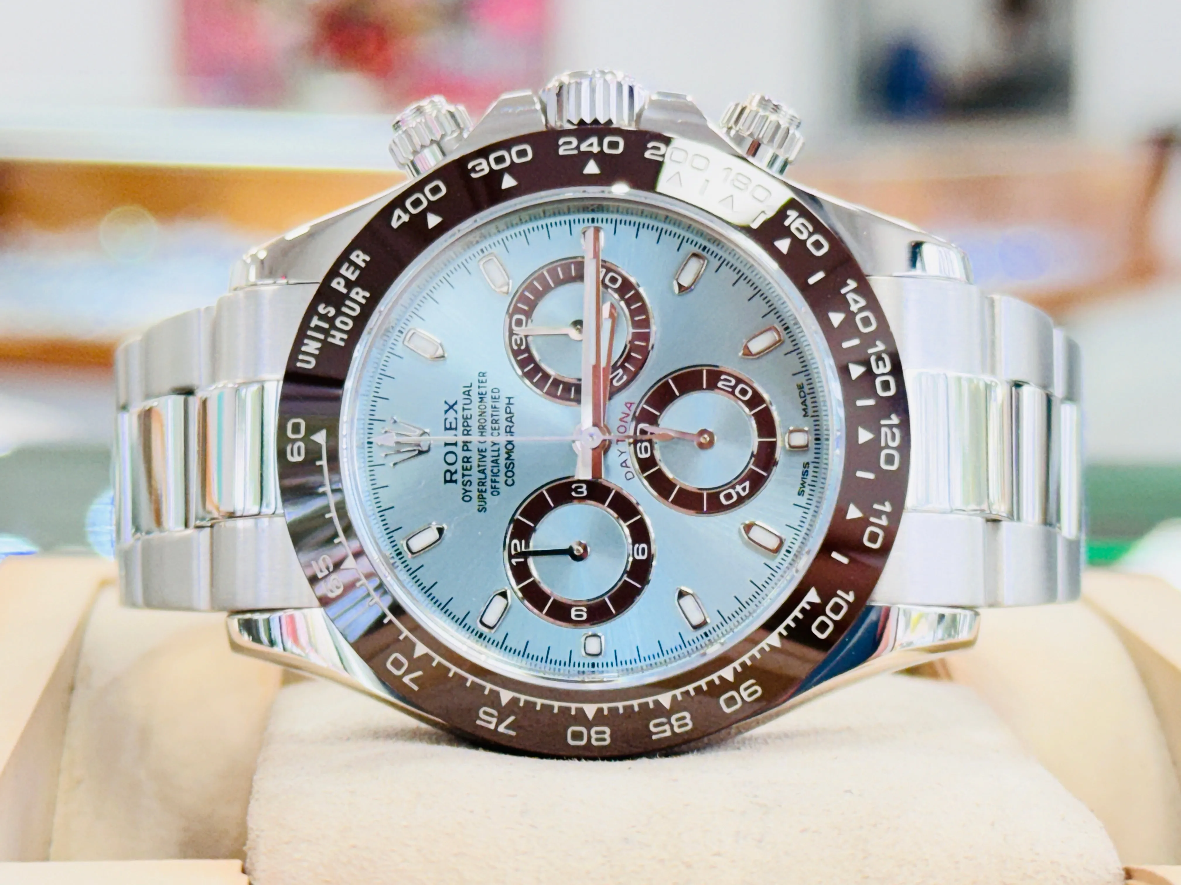 Rolex Daytona 116506 ICE BLUE PLATINUM Watch Box and Papers MINT