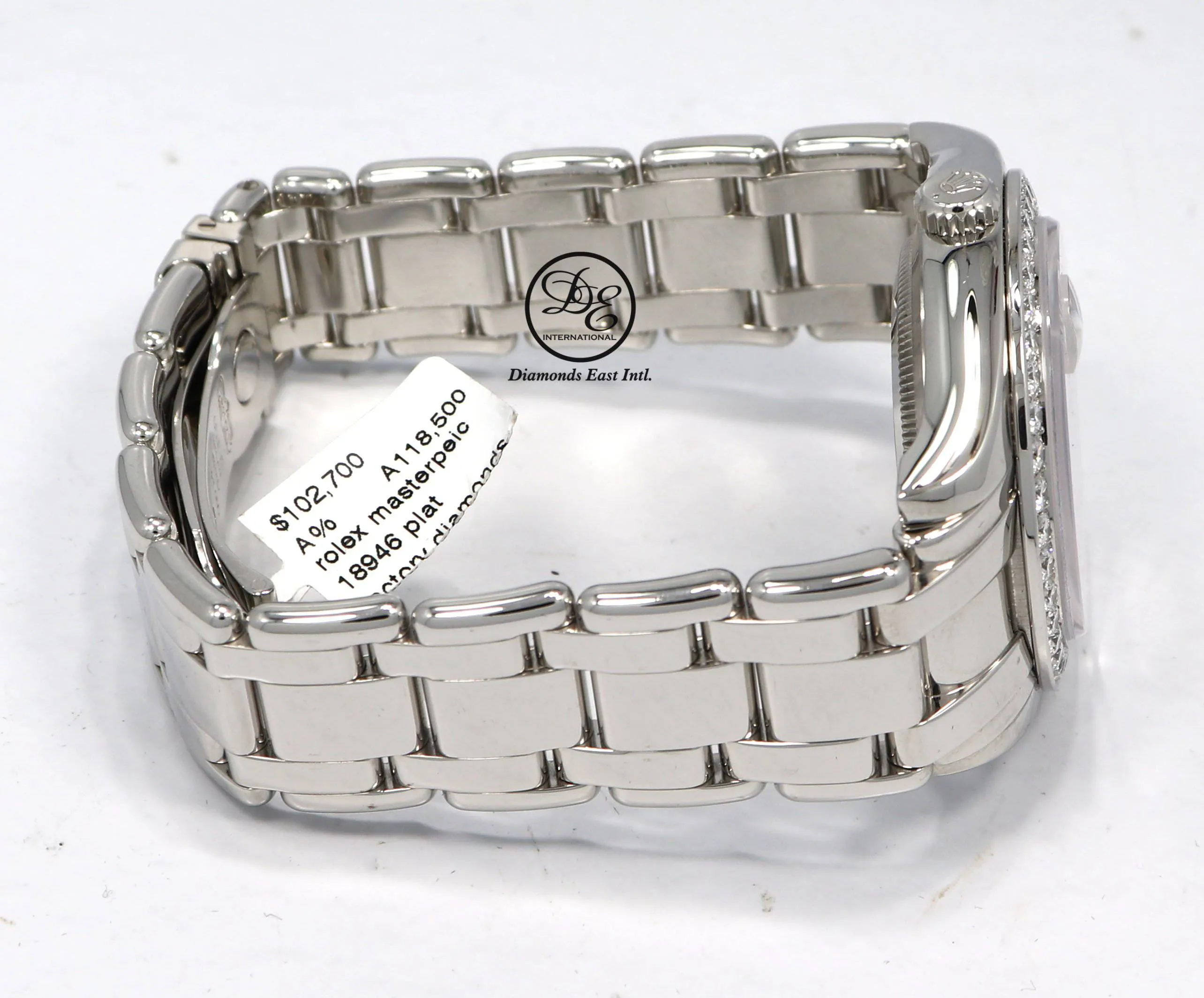 ROLEX Masterpiece 18946 Day-Date 39mm Platinum Factory MOP Diamonds Dial Bezel