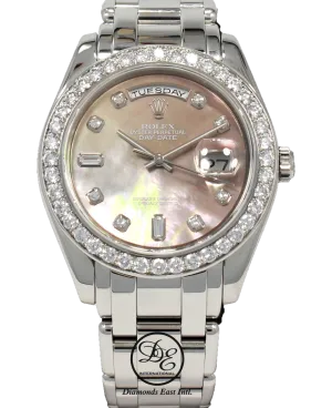 ROLEX Masterpiece 18946 Day-Date 39mm Platinum Factory MOP Diamonds Dial Bezel