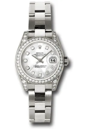 Rolex White Gold Lady-Datejust 26mm - 42 Diamond Bezel - Mother-Of-Pearl Diamond Dial - Oyster Bracelet - 179159 mdo