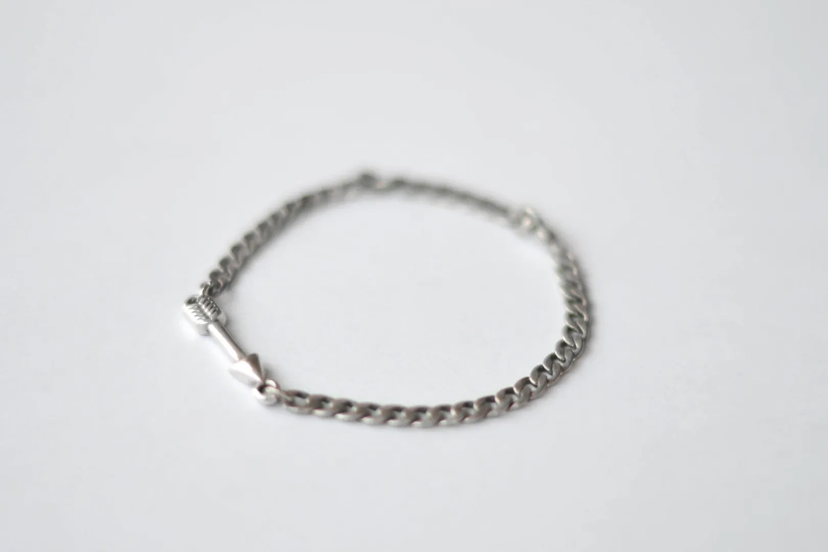 Silver arrow chain bracelet for men, gift for him
