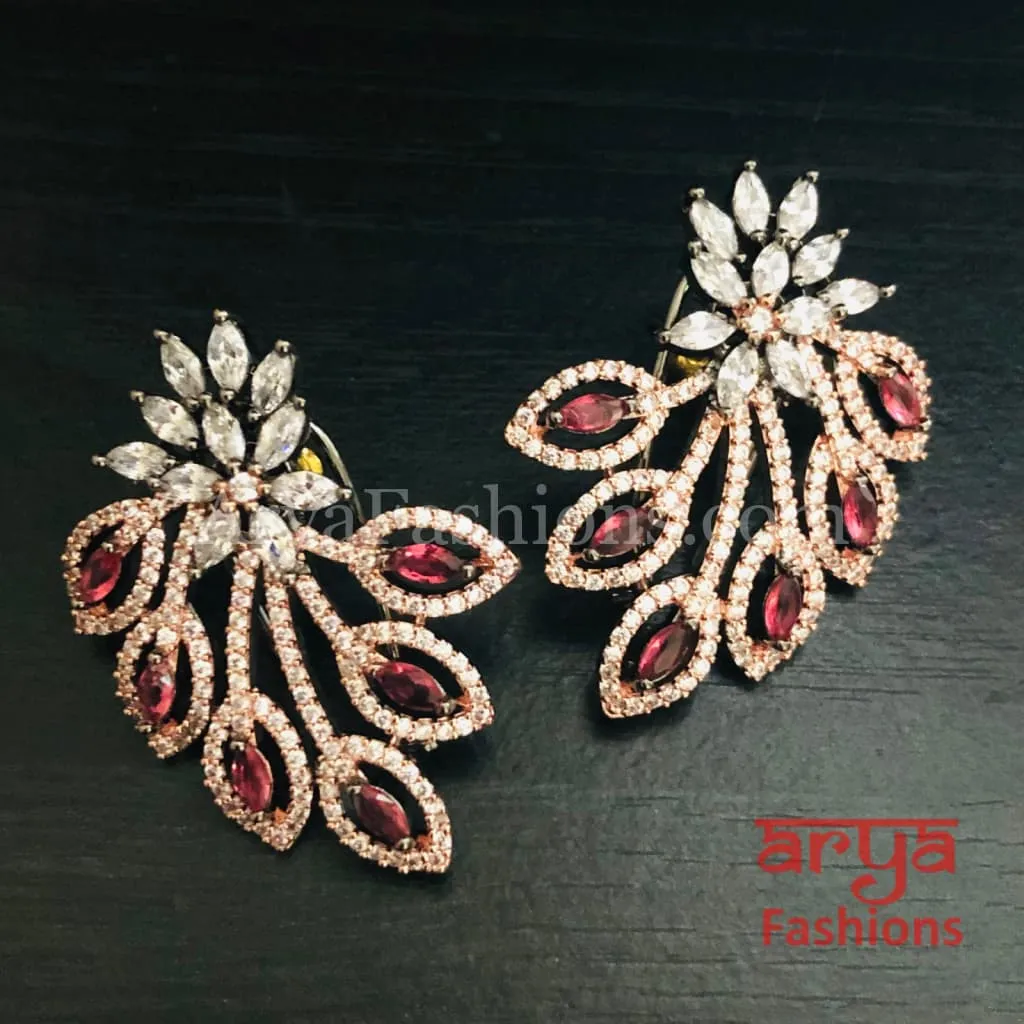 Silver Cubic Zirconia Designer Studs