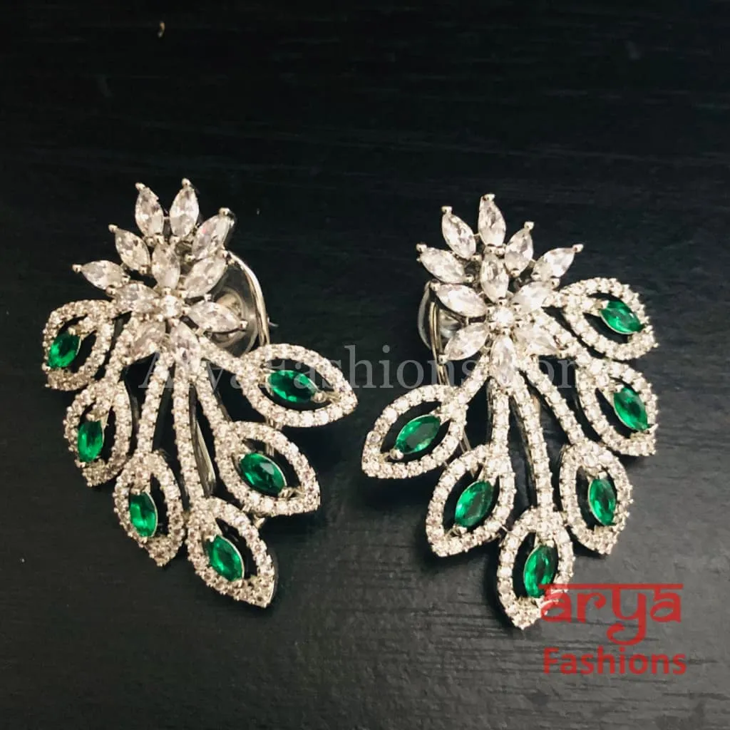 Silver Cubic Zirconia Designer Studs