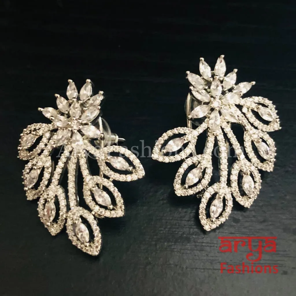 Silver Cubic Zirconia Designer Studs