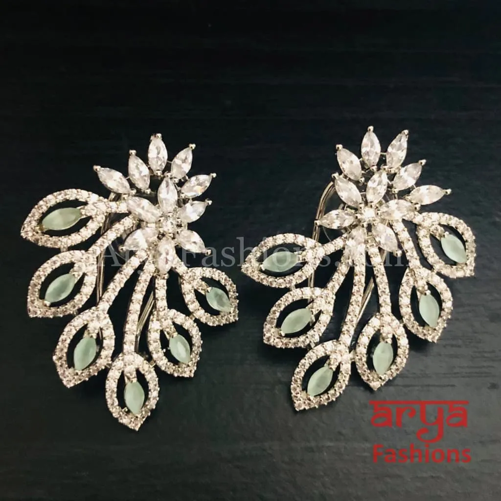 Silver Cubic Zirconia Designer Studs