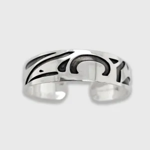 Silver Oxidized Raven Bracelet