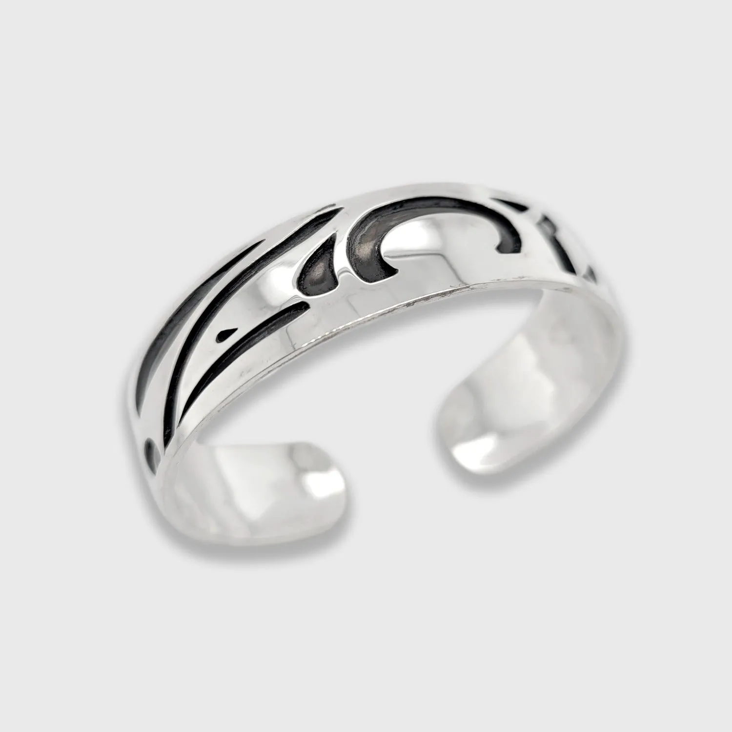 Silver Oxidized Raven Bracelet