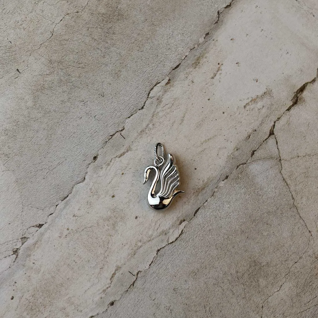 Silver Swan Lake Charm