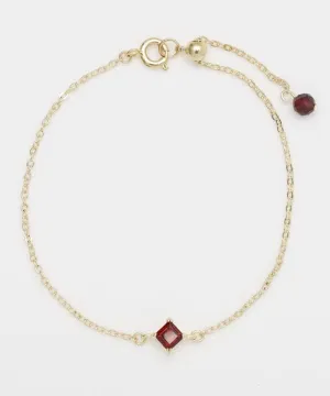 Square Cut Garnet Bracelet