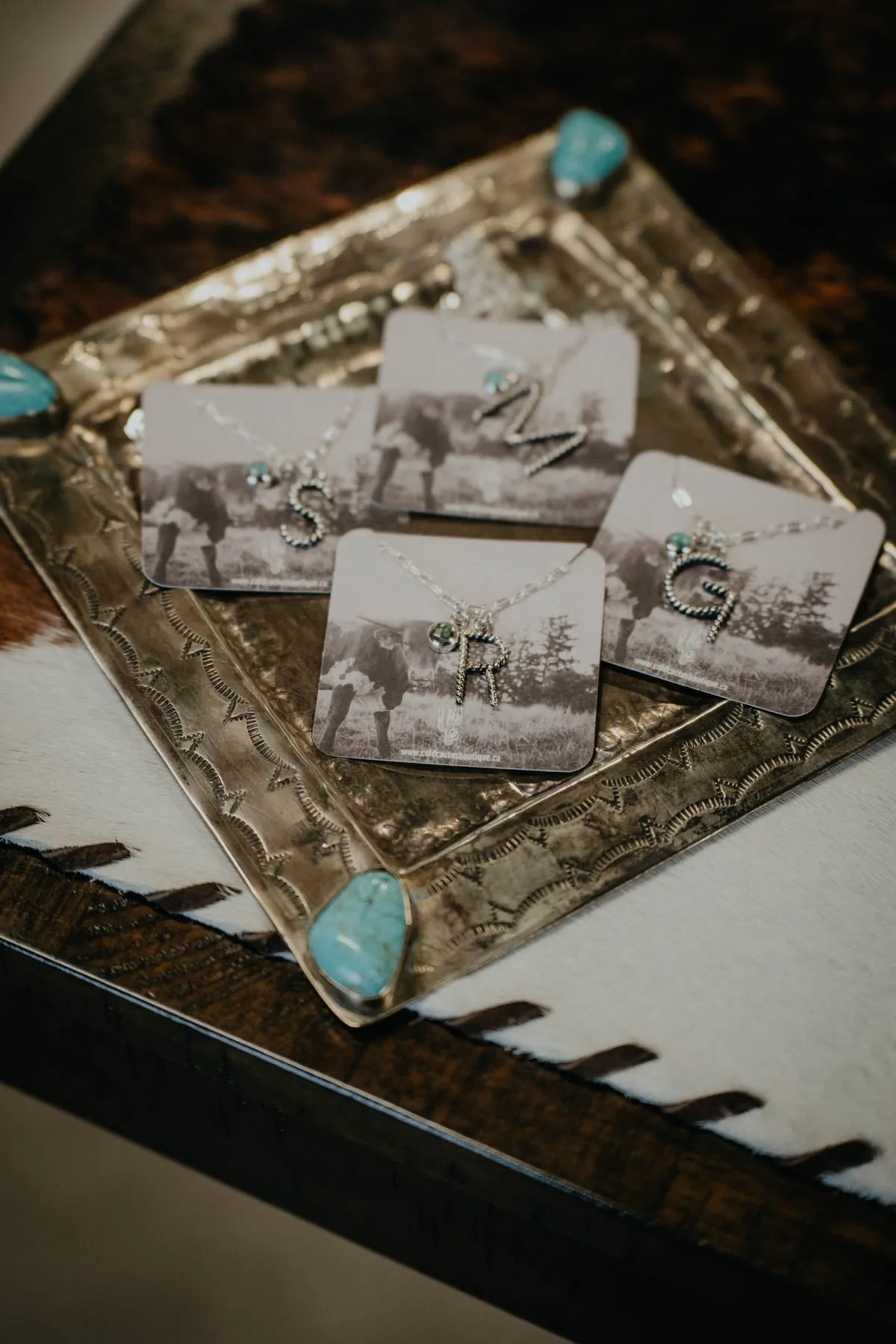 Sterling & Turquoise Rope Letter Necklace
