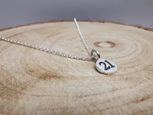 Sterling Silver 21st Milestone Necklace