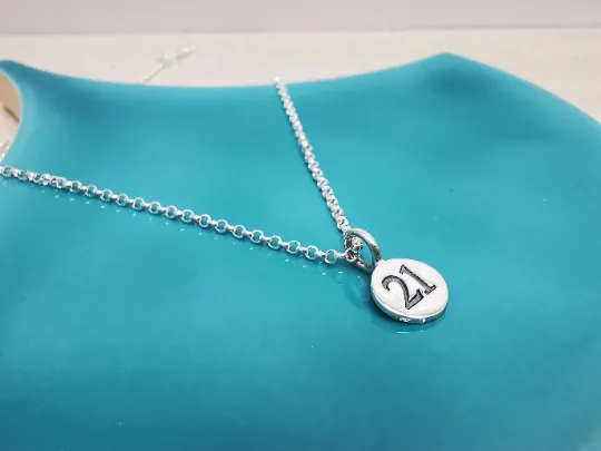 Sterling Silver 21st Milestone Necklace