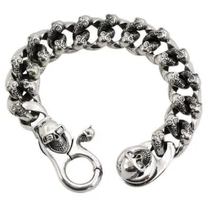 Sterling Silver Diamond Skull Bracelet
