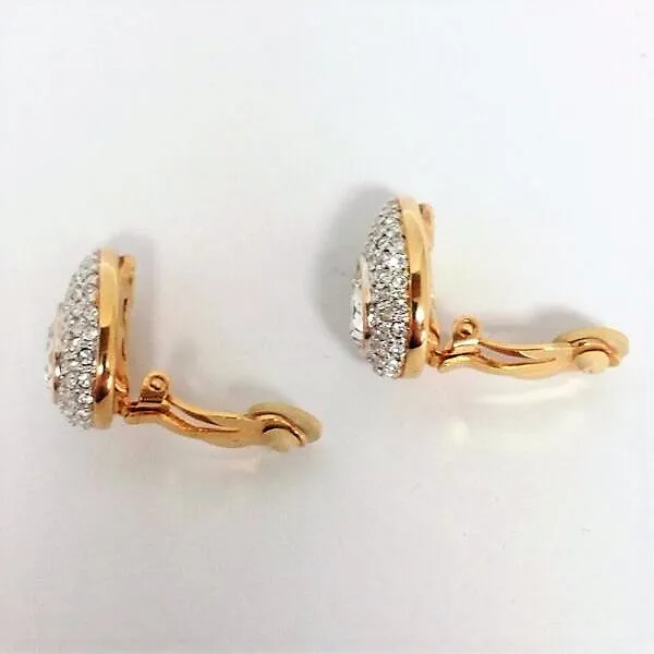 Swarovski Pear Shaped Crystal Clip On Earrings