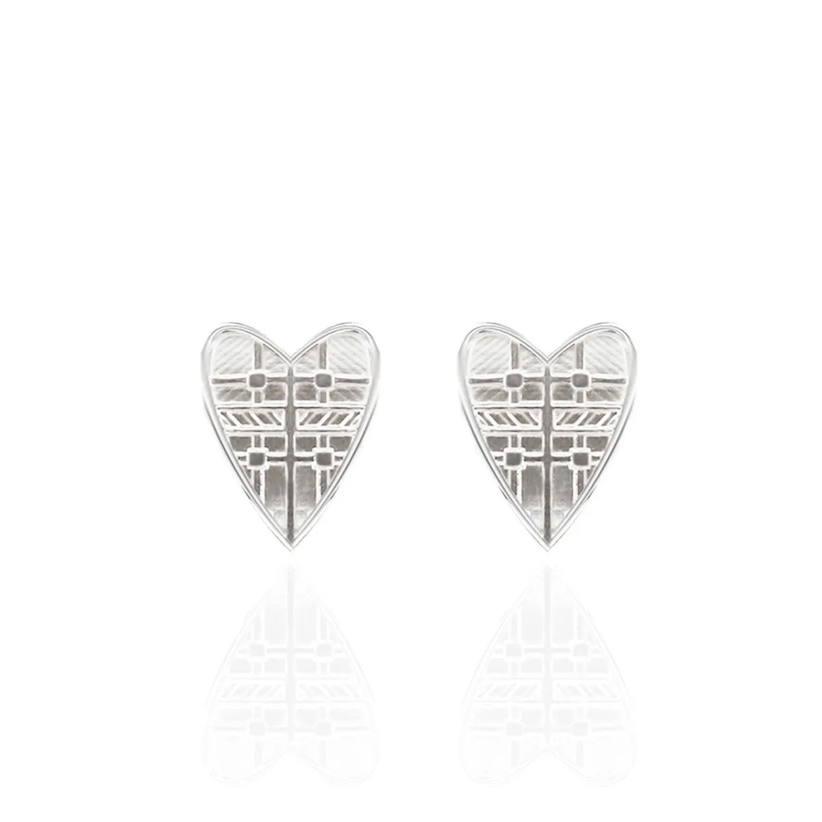 Tartan Studs in Sterling Silver