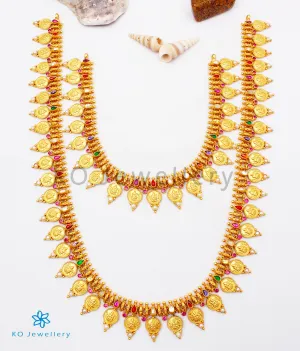 The Vagmi Silver Navratna Lakshmi Kasumala Coin Necklace Set of 2