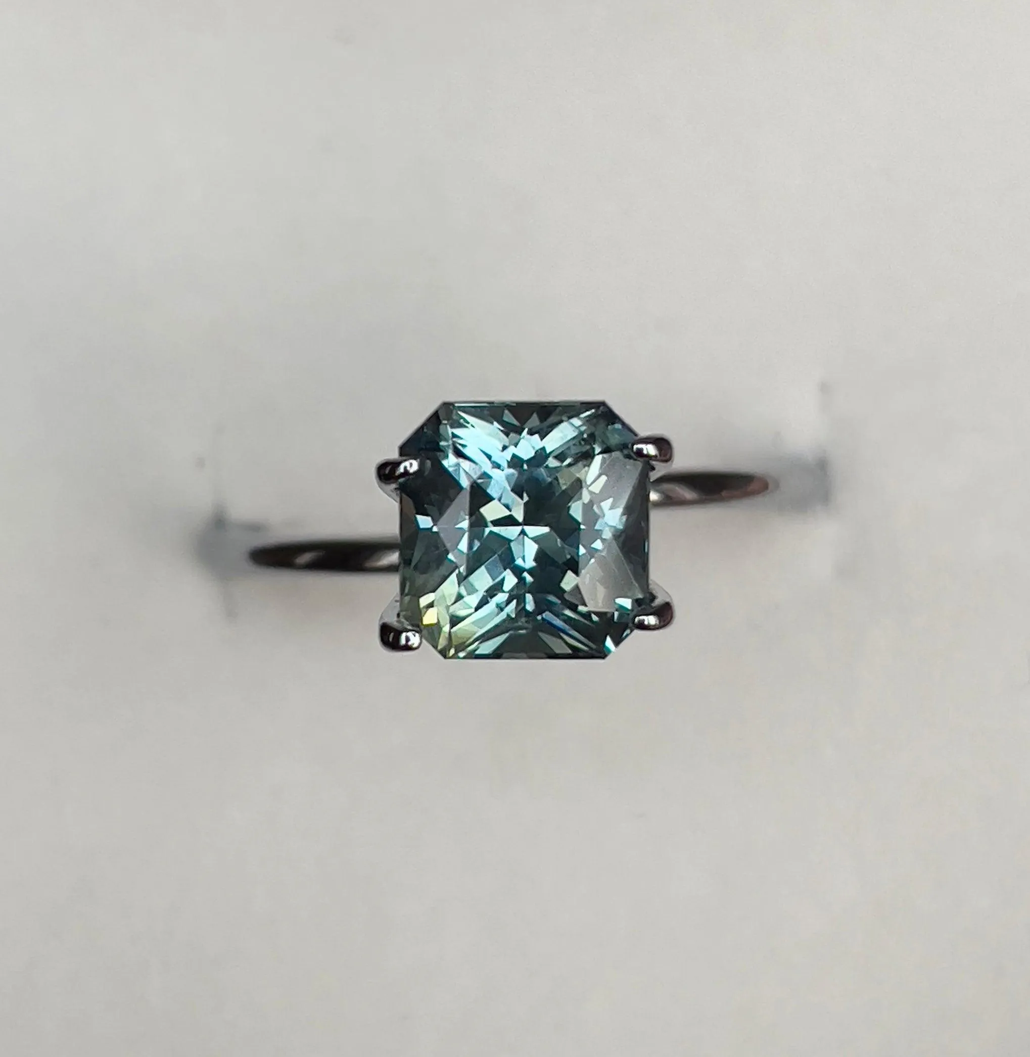 This 2.21 carat Green Sapphire is well cut to bring out the best colour and luster, and has a perfect colour blend.