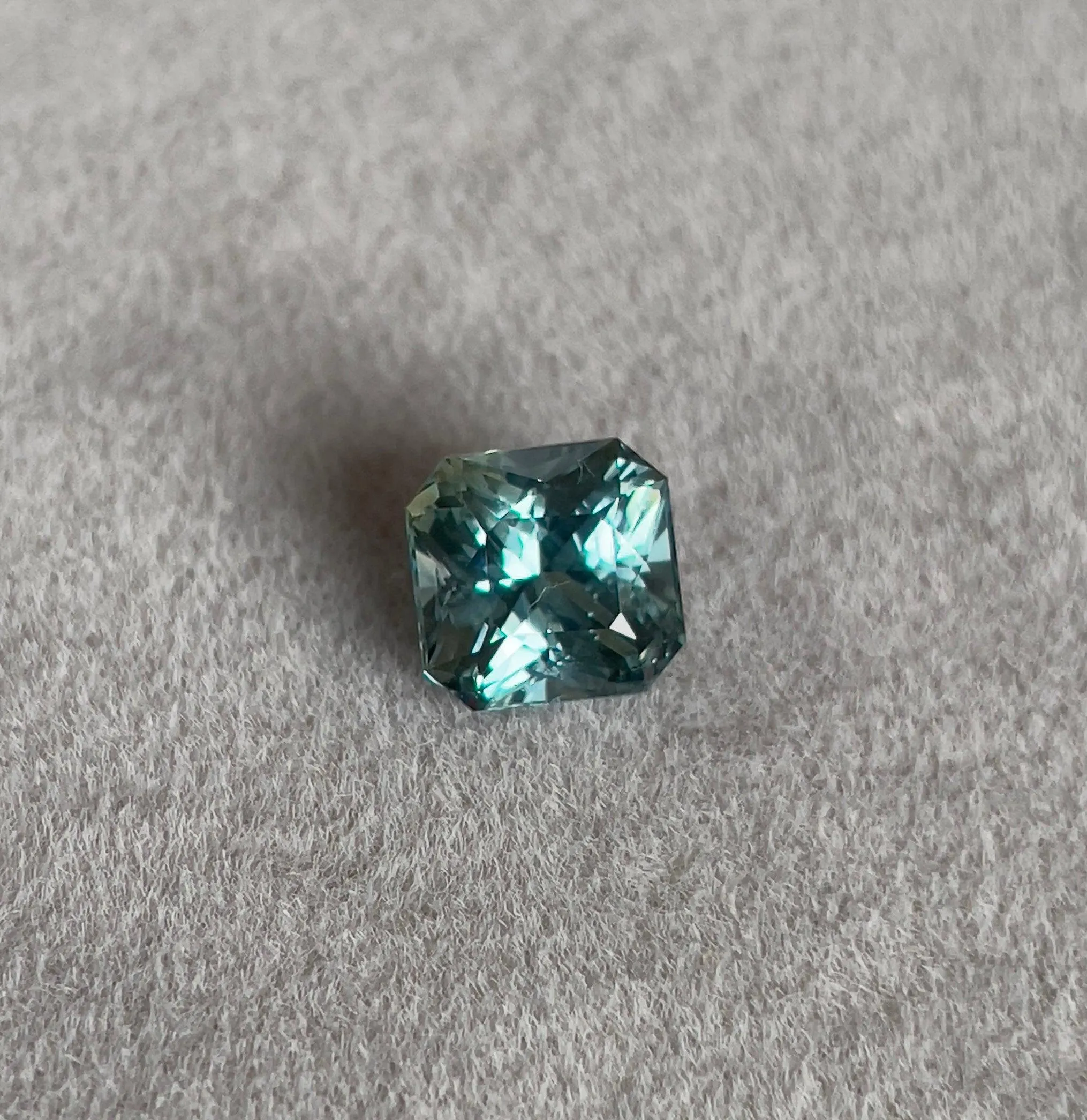 This 2.21 carat Green Sapphire is well cut to bring out the best colour and luster, and has a perfect colour blend.