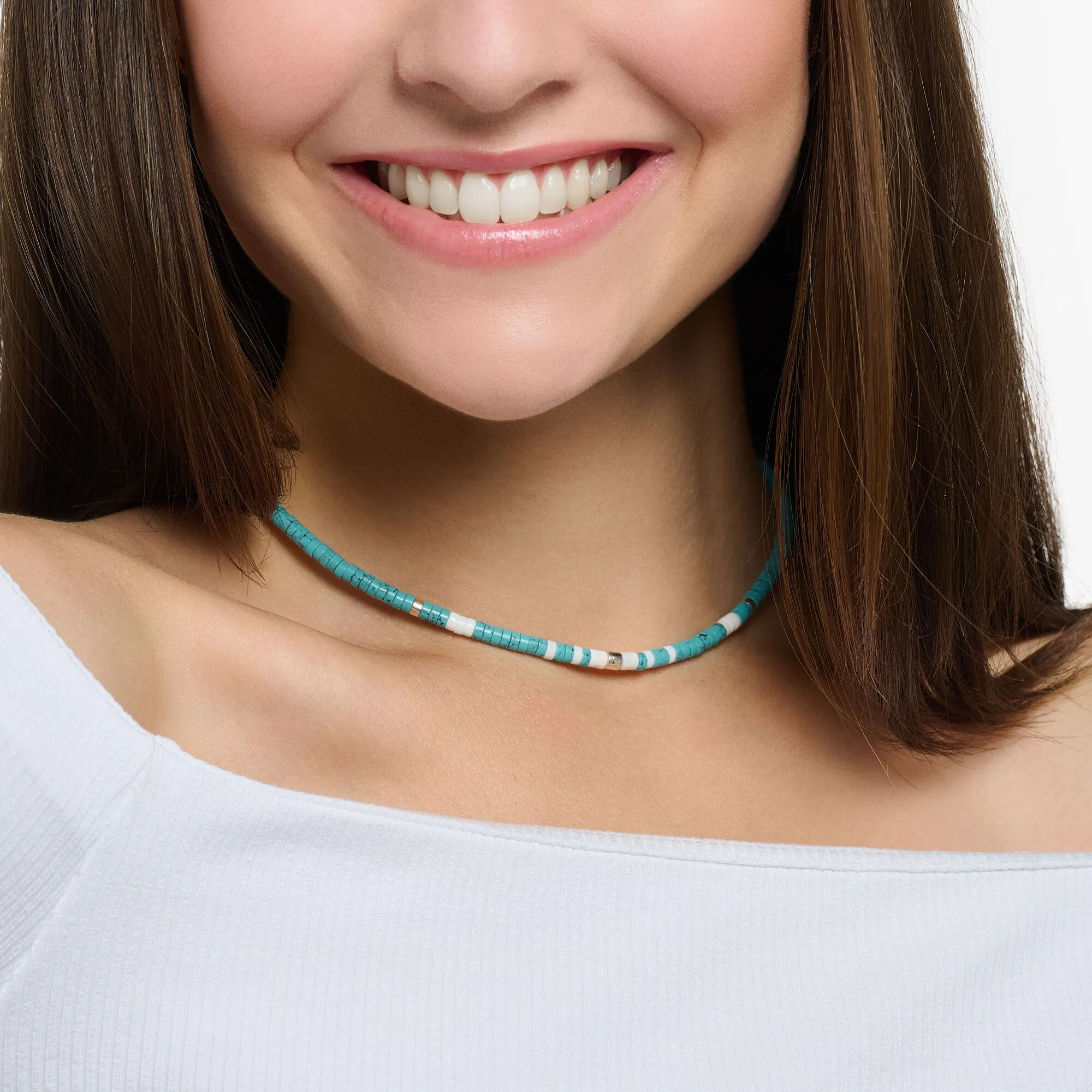 Thomas Sabo Necklace With Turquoise Stones KE2160-058-7