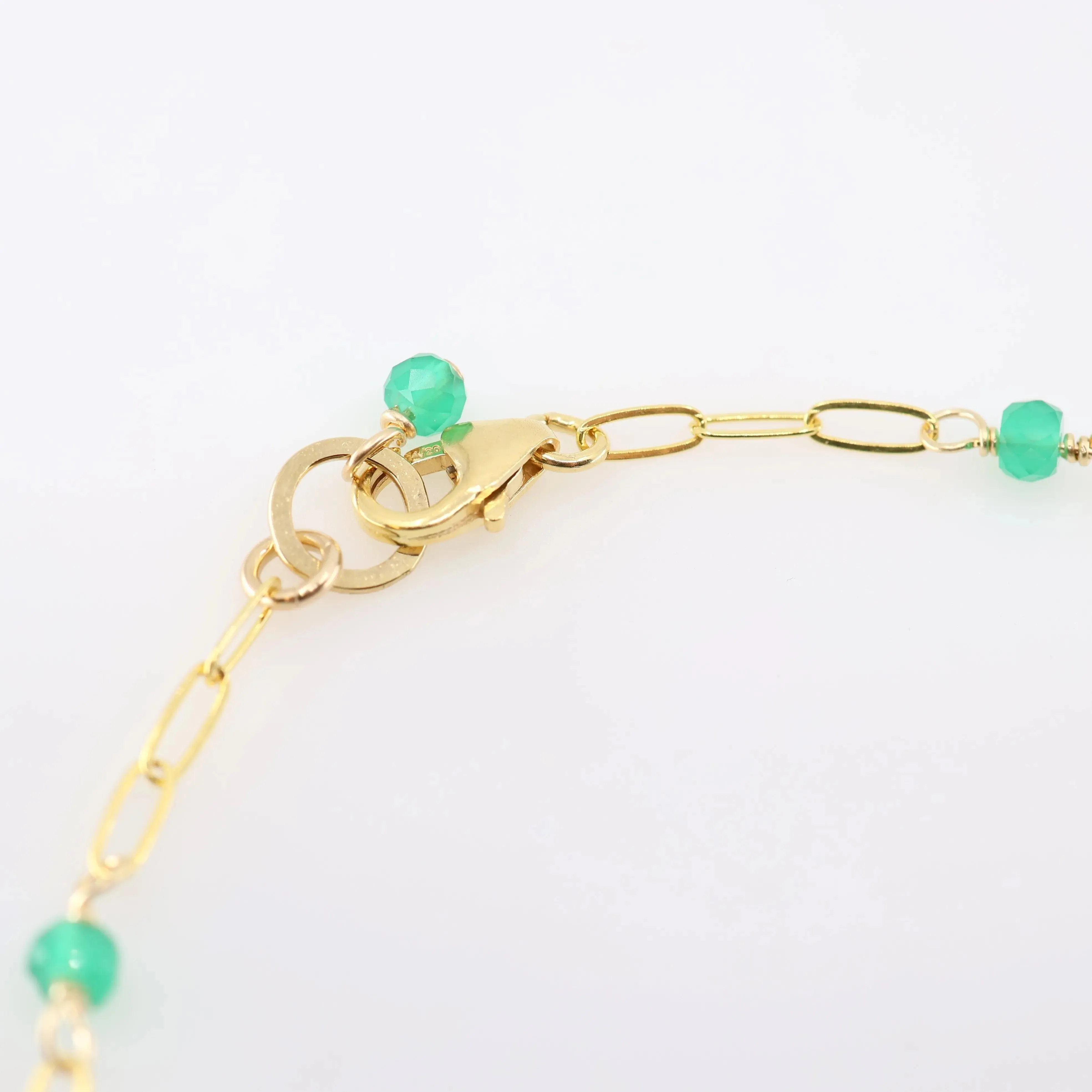 Tiny Gemstone Bracelet, Green Onyx