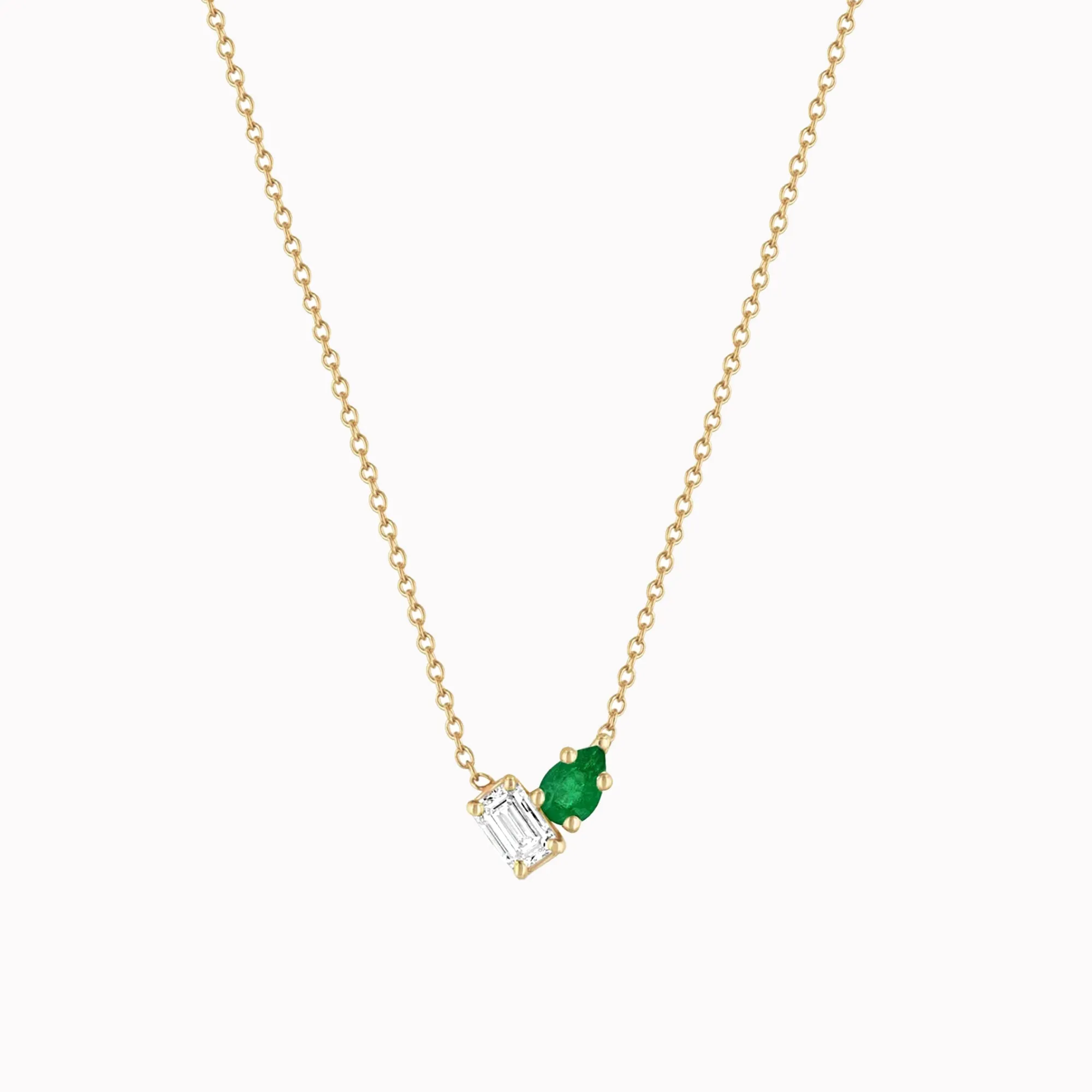 Toi Et Moi Emerald & Diamond Necklace