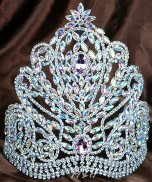Towering Star Handmade Full Crown with Clear Austrian Rhinestones- Headpiece-Beauty Pageant -Quince
