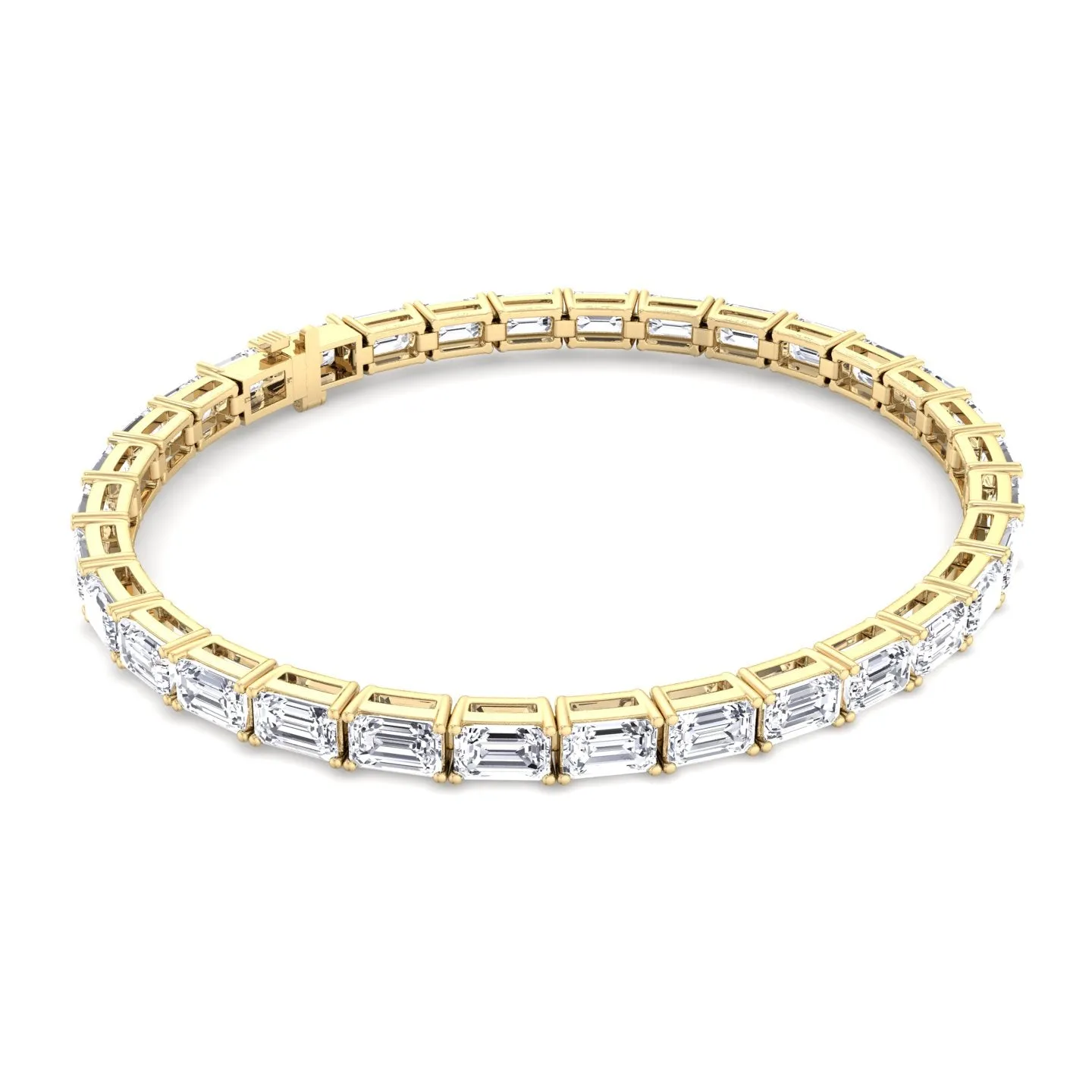 Trina - (14.50Ct T.W) East To West Emerald Cut Tennis Bracelet