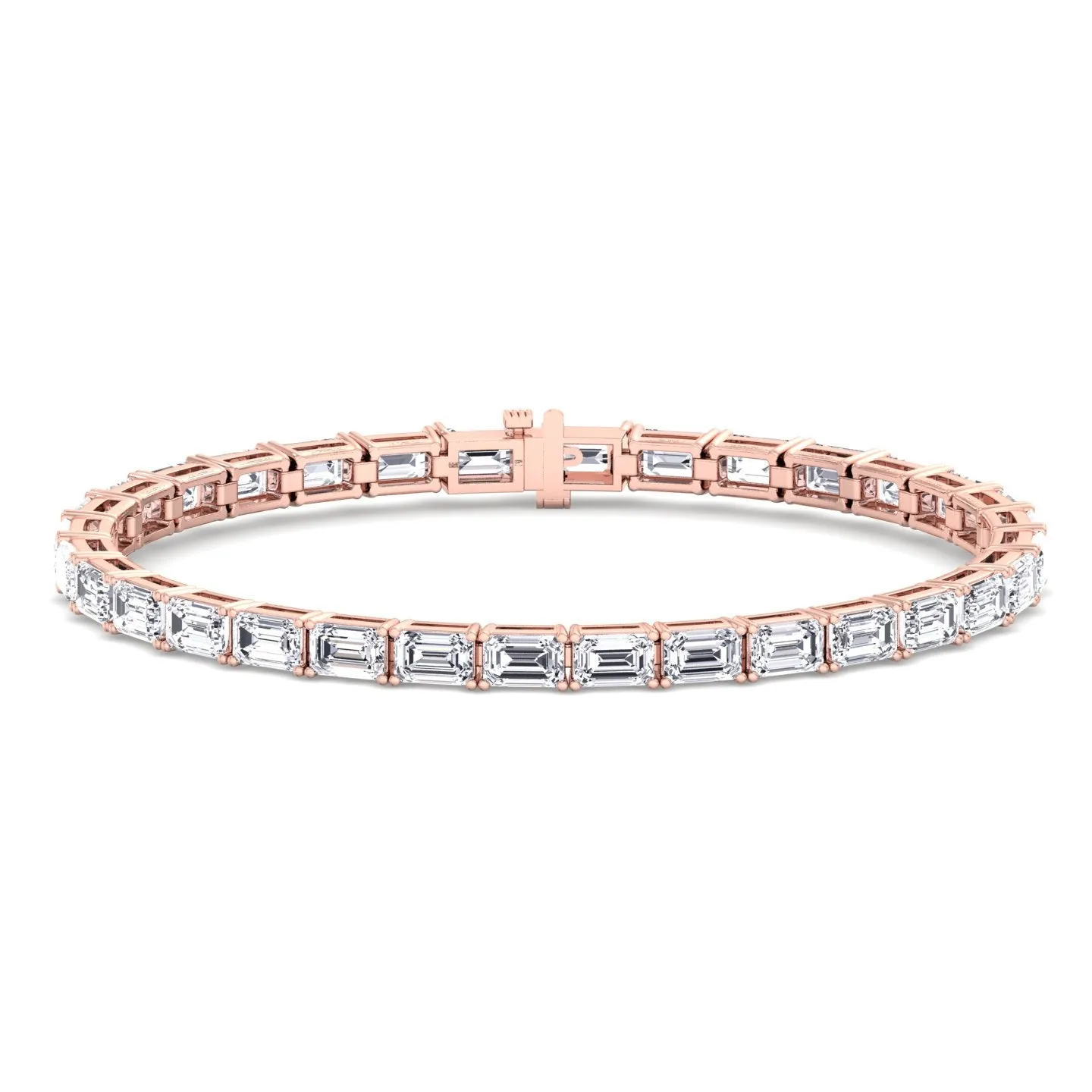 Trina - (14.50Ct T.W) East To West Emerald Cut Tennis Bracelet