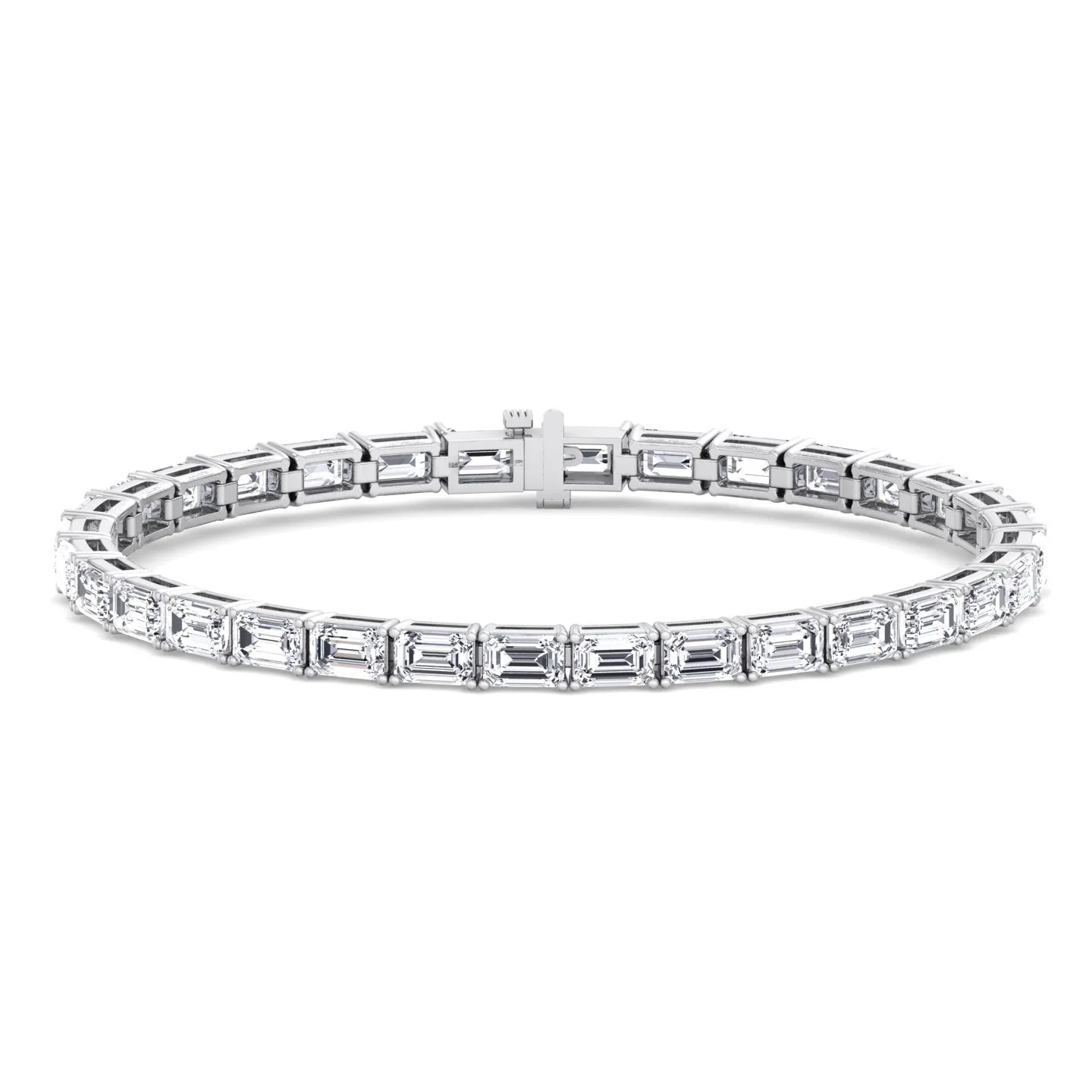 Trina - (14.50Ct T.W) East To West Emerald Cut Tennis Bracelet
