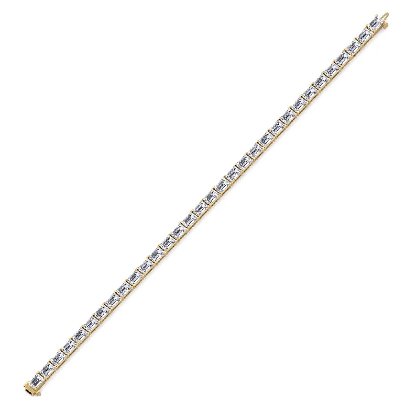 Trina - (14.50Ct T.W) East To West Emerald Cut Tennis Bracelet
