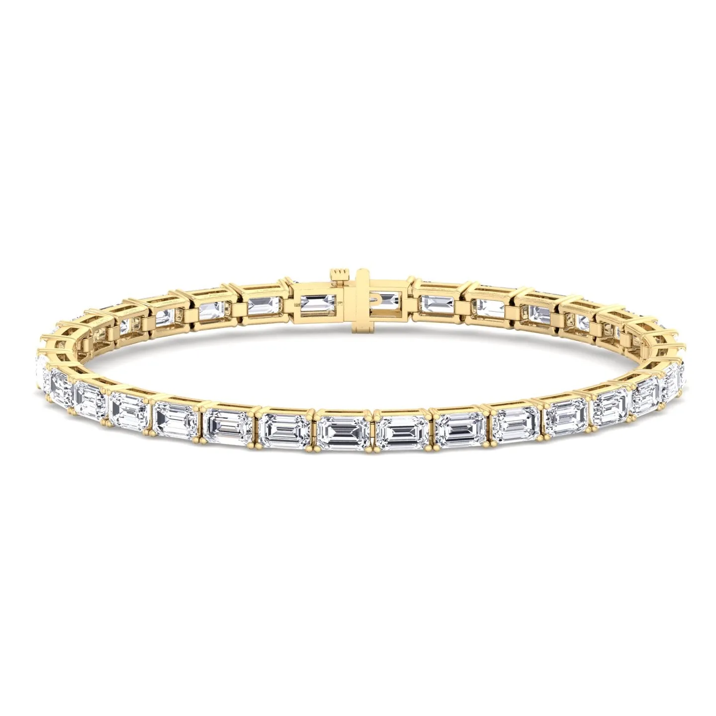 Trina - (14.50Ct T.W) East To West Emerald Cut Tennis Bracelet