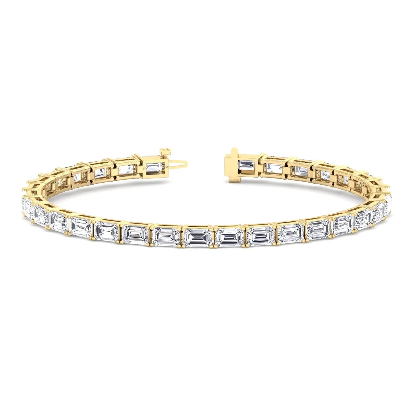Trina - (14.50Ct T.W) East To West Emerald Cut Tennis Bracelet