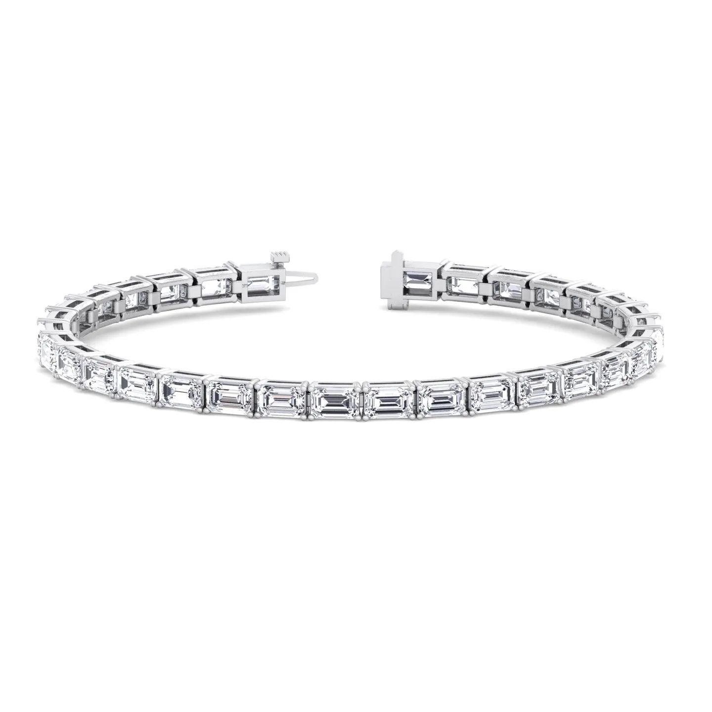 Trina - (14.50Ct T.W) East To West Emerald Cut Tennis Bracelet