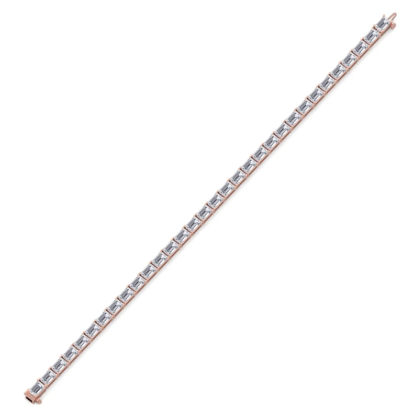 Trina - (14.50Ct T.W) East To West Emerald Cut Tennis Bracelet