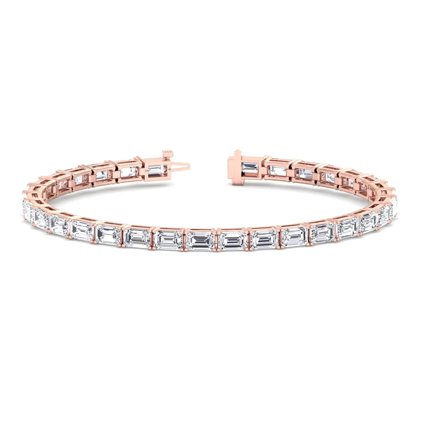 Trina - (14.50Ct T.W) East To West Emerald Cut Tennis Bracelet
