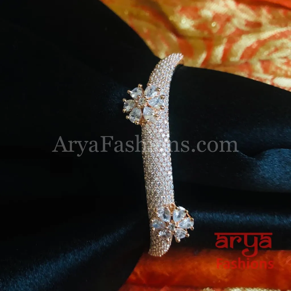 Tyra Cubic Zirconia Openable Bracelet/ CZ Crystal Party Bracelet