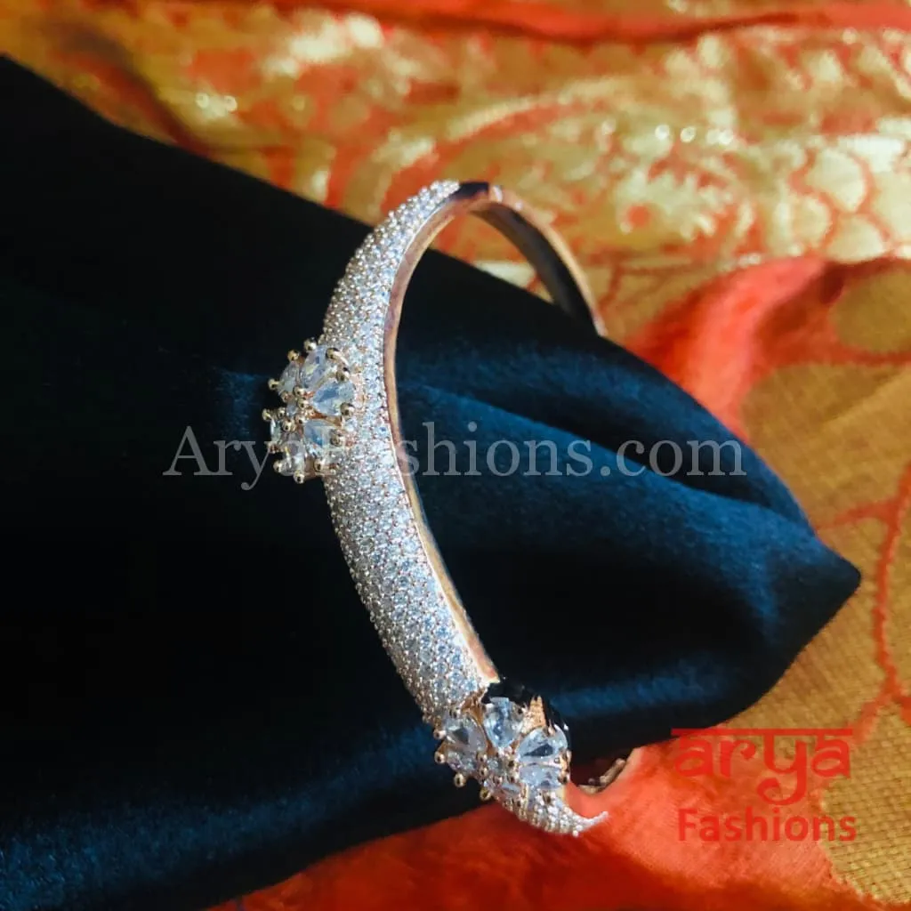 Tyra Cubic Zirconia Openable Bracelet/ CZ Crystal Party Bracelet