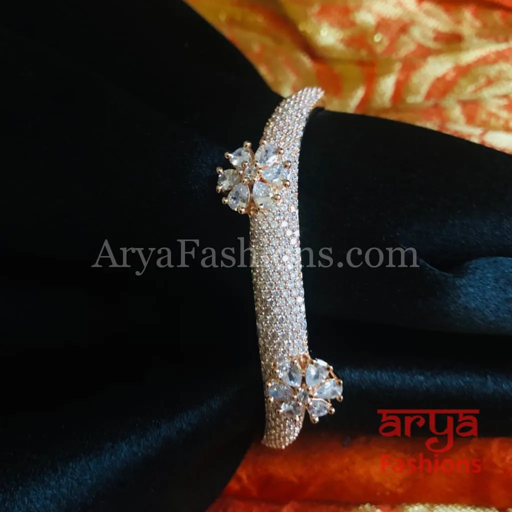 Tyra Cubic Zirconia Openable Bracelet/ CZ Crystal Party Bracelet