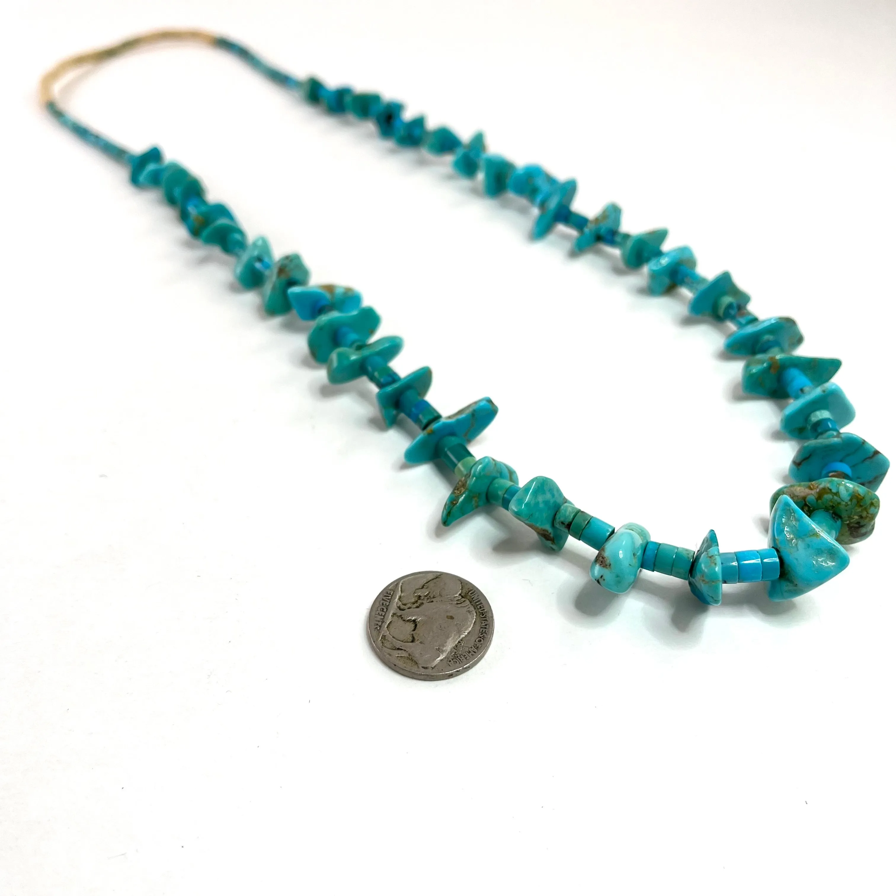 Vintage Sky Blue Nugget Necklace